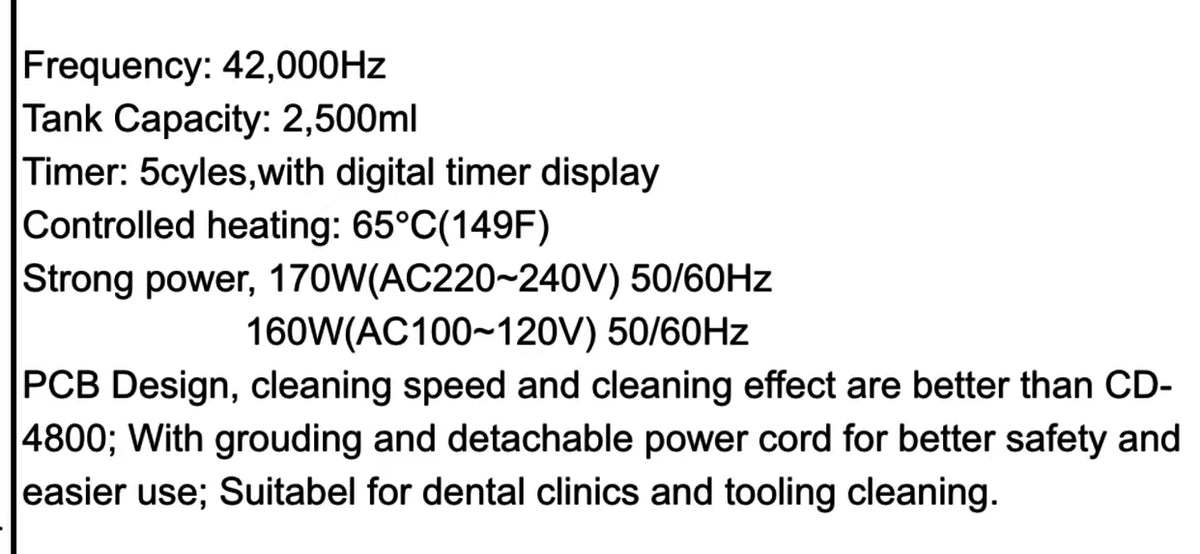 Dental Ultrasonic Cleaner DB4830 LJ Healthcare