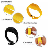 Portable Silicone Bracelet Wristband Hand Sanitiser Dispenser Band Squeeze